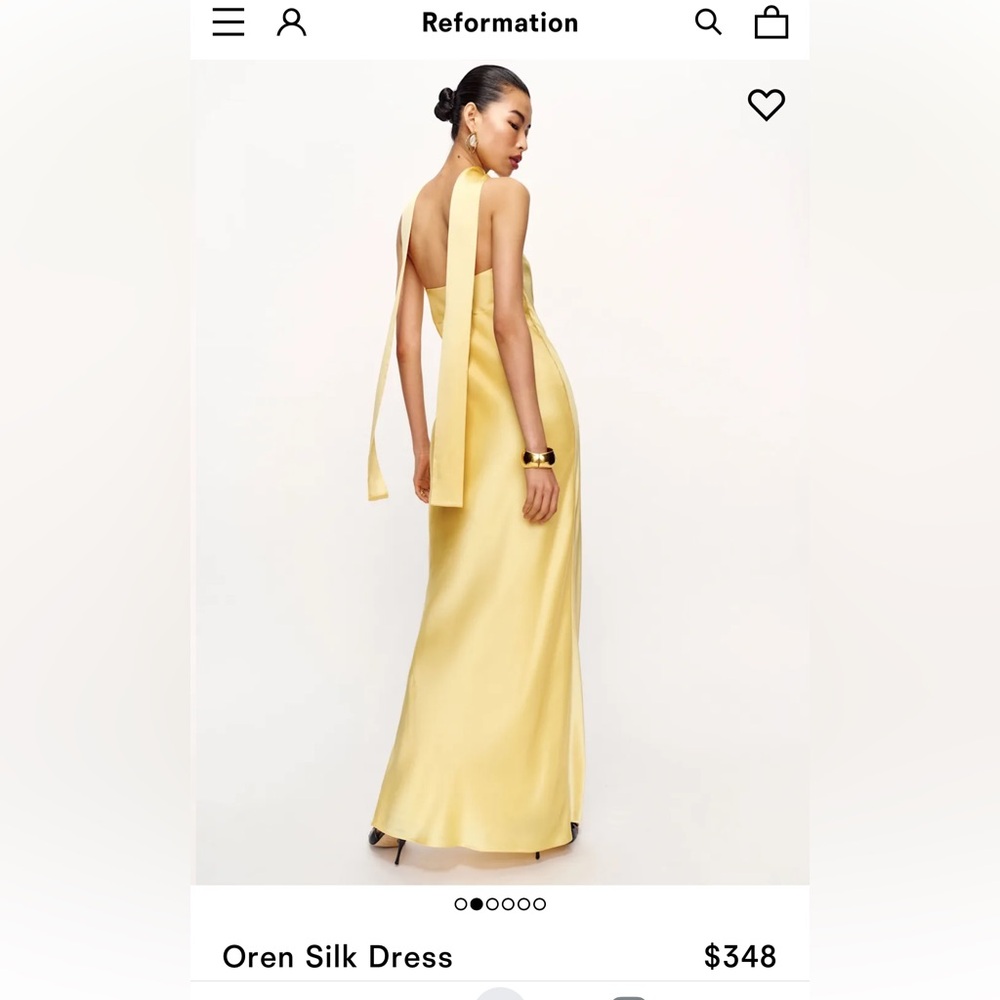 Reformation Oren Silk Dress - sunshine - Picture 2 of 4